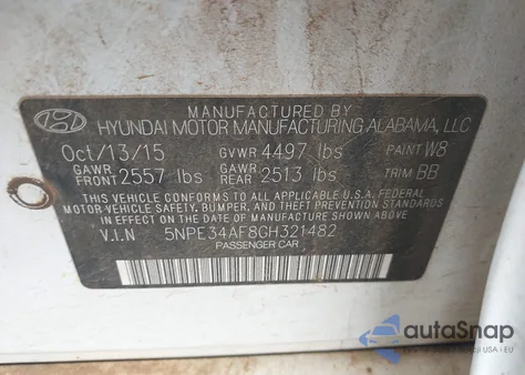 2016 Hyundai Sonata Limited z USA, uszkodzony, nr VIN 5NPE34AF8GH321482